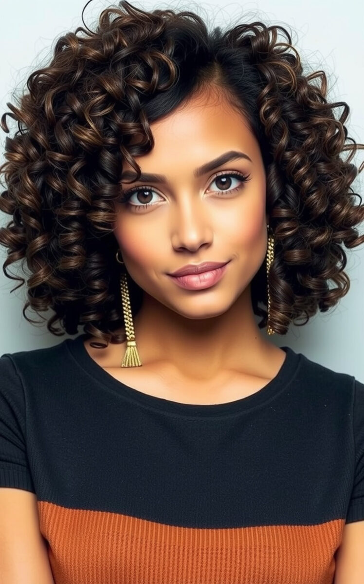 15 Gorgeous Hairstyles That'll Make Your Curly Medium Hair Pop 7 The Curly Bob with Center Part