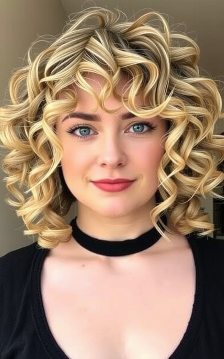 15 Gorgeous Hairstyles That'll Make Your Curly Medium Hair Pop 13 he Curly Midi Cut with Face-Framing Layers