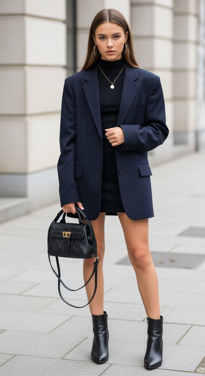 15 Teenage Girl Birthday Outfit Ideas That’ll Make You Feel Extra Special 6 Oversized Blazer + Mini Dress + Boots