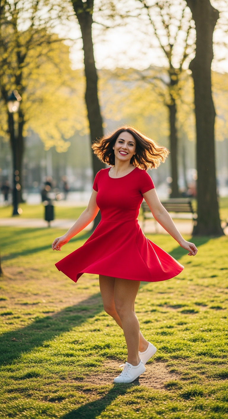 Red Skater Dress for Playful Vibes