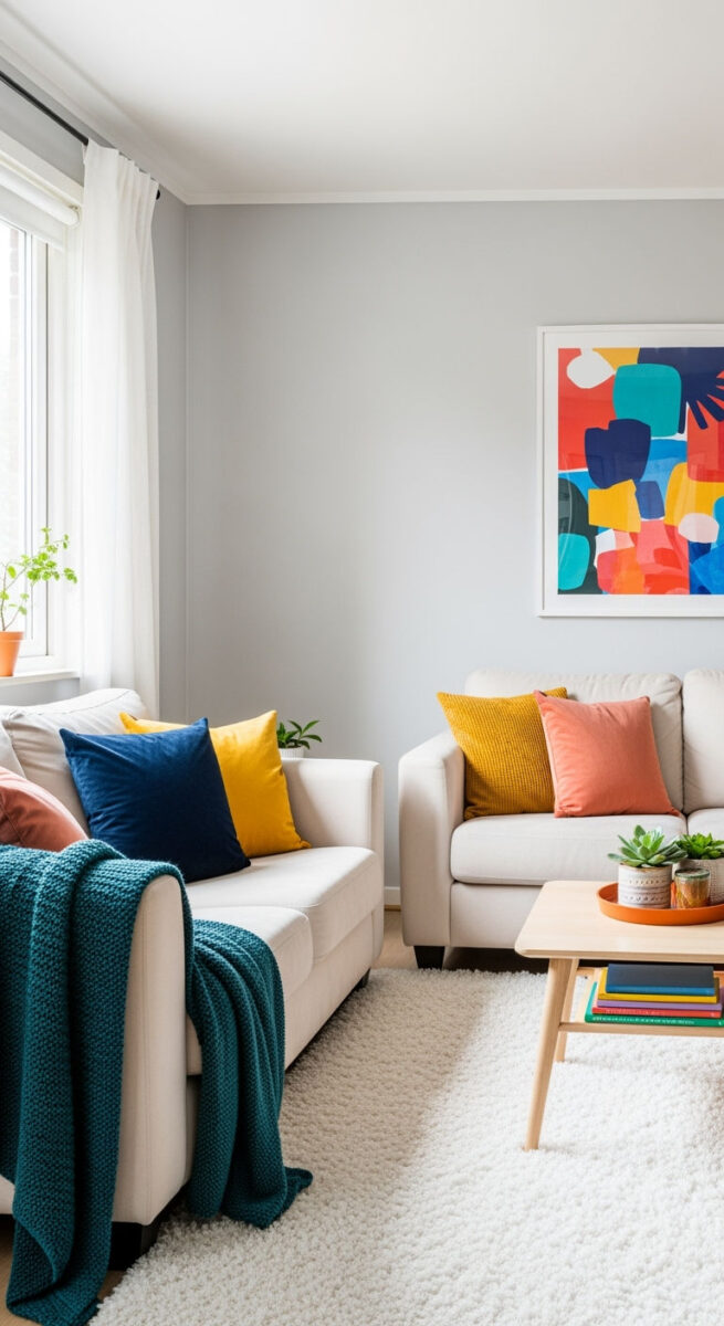 Stick to a Neutral Palette (With Pops of Color)