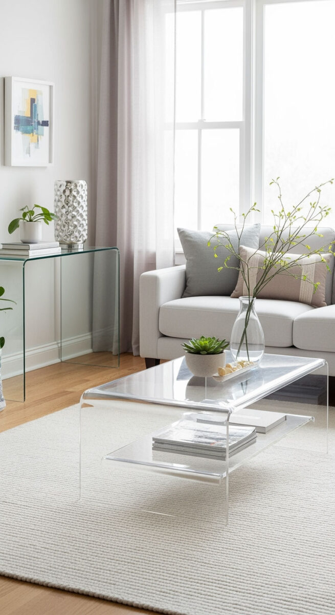 Use Glass or Lucite Furniture