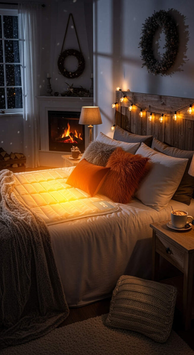 20 Cozy Bedroom Decor Ideas for Winter That’ll Warm Up Your Space 19 Add a Heated Blanket or Mattress Pad