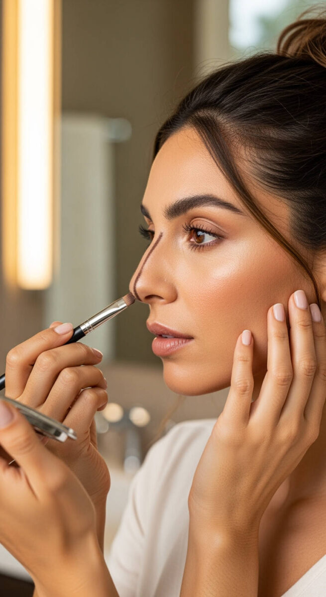 contouring a crooked nose