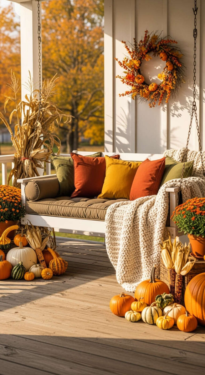 Seasonal Porch Swing Styling