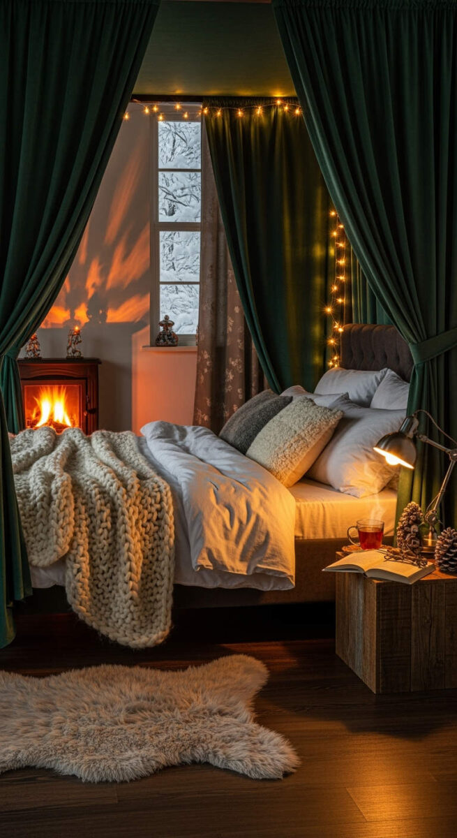 20 Cozy Bedroom Decor Ideas for Winter That’ll Warm Up Your Space 15 Try a Canopy or Bed Curtains