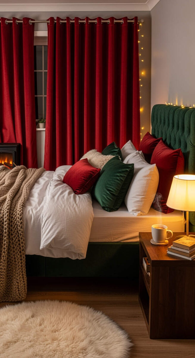 20 Cozy Bedroom Decor Ideas for Winter That’ll Warm Up Your Space 18 Use Velvet Accents