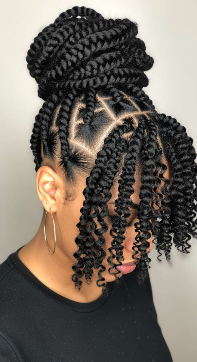 15 Stunning Natural Hairstyles to Rock Your Crown 6 Chunky Flat Twist Updo