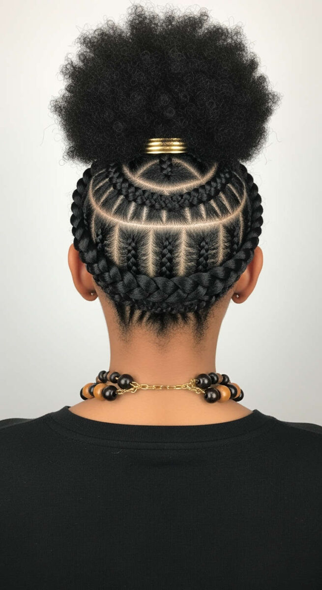 15 Stunning Natural Hairstyles to Rock Your Crown 4 Crown Braid with Puff