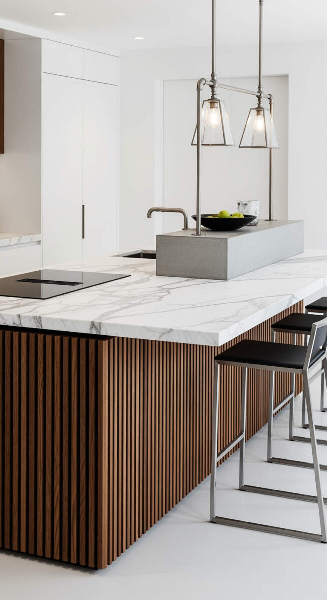 20 Modern Kitchen Island Designs That Totally Level Up Your Space 9 The Mixed-Material Island