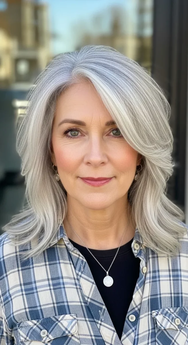 Gray Balayage for Women Over 50