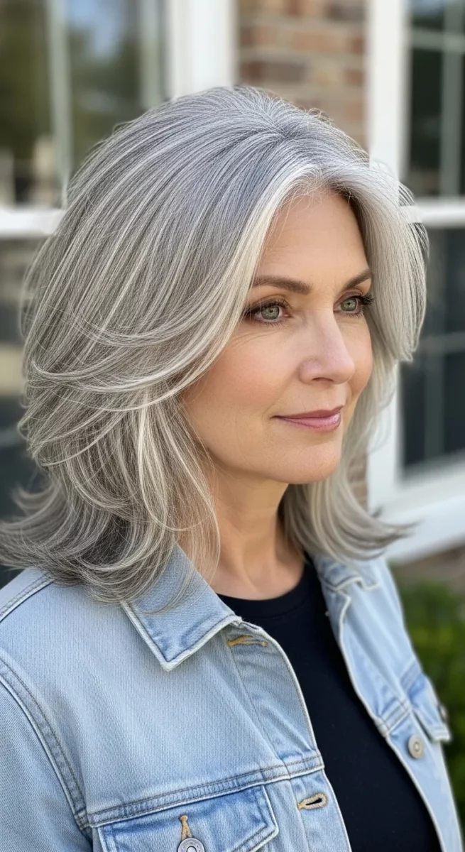 Gray Hair With Cool Beige Highlights