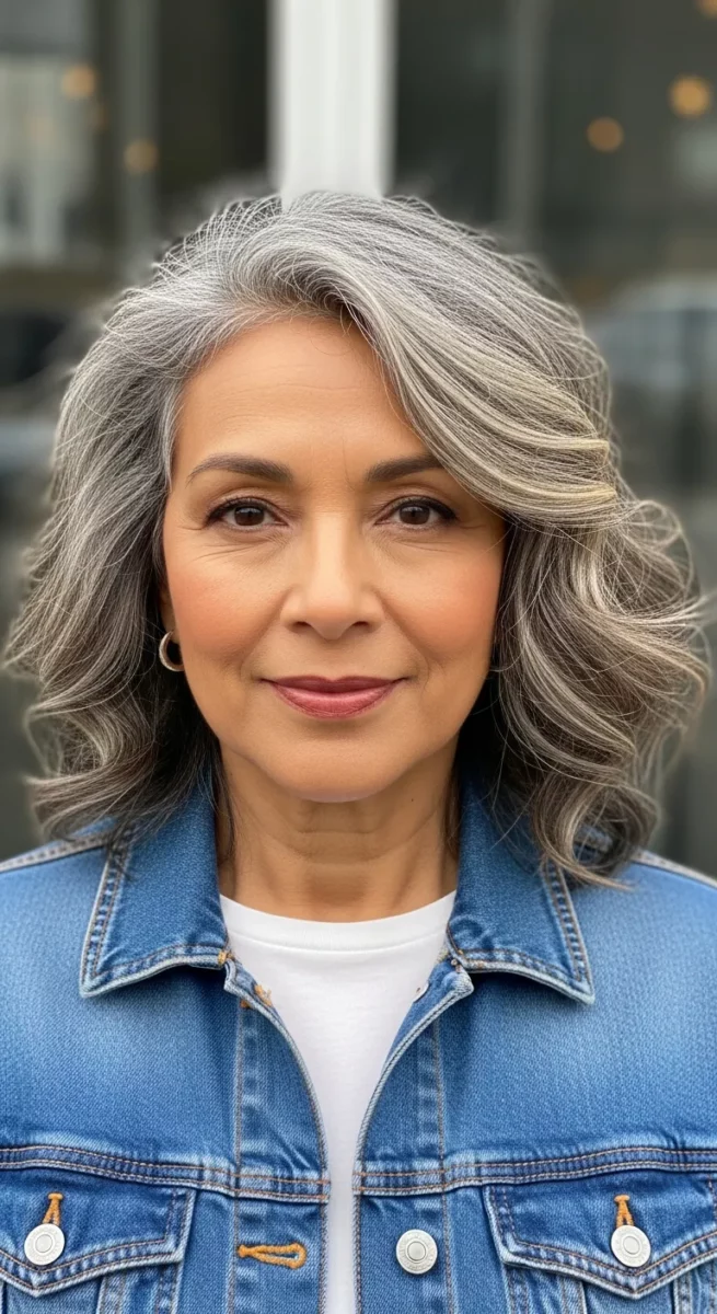 Gray Hair With Golden Highlights
