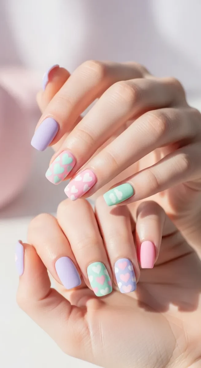 Pastel Valentine Nails for a Soft-Girl Aesthetic