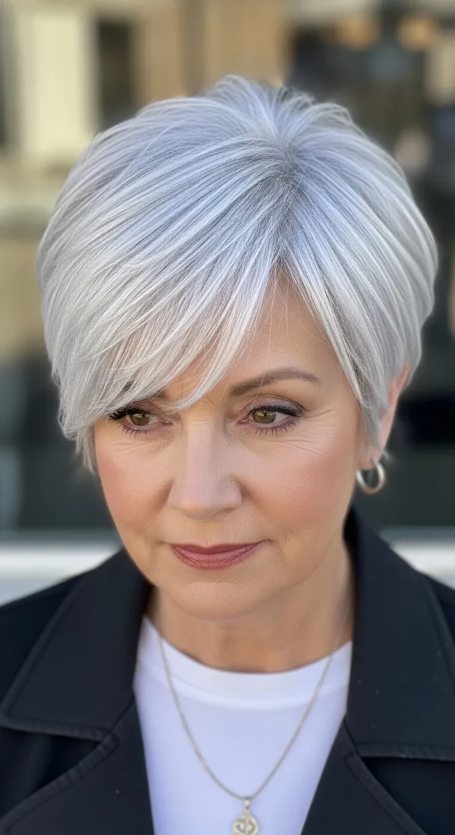 White Gray Hair With Pearl Highlights