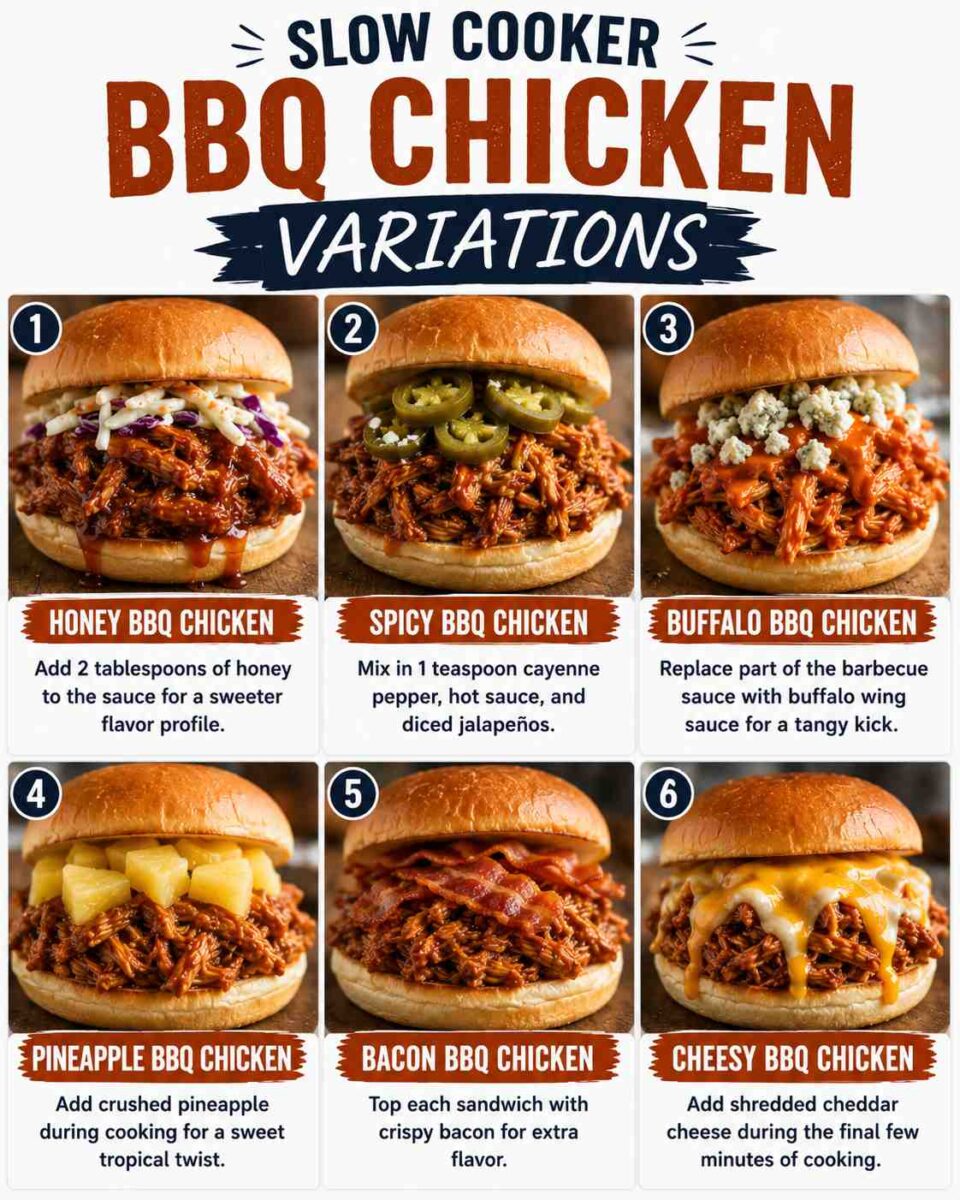 BBQ chicken sandwich variations infographic