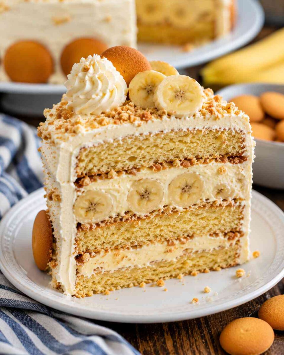 Southern Banana Pudding Cake (Easy Moist Banana Dessert Everyone Loves) 4 Banana cream cake slice