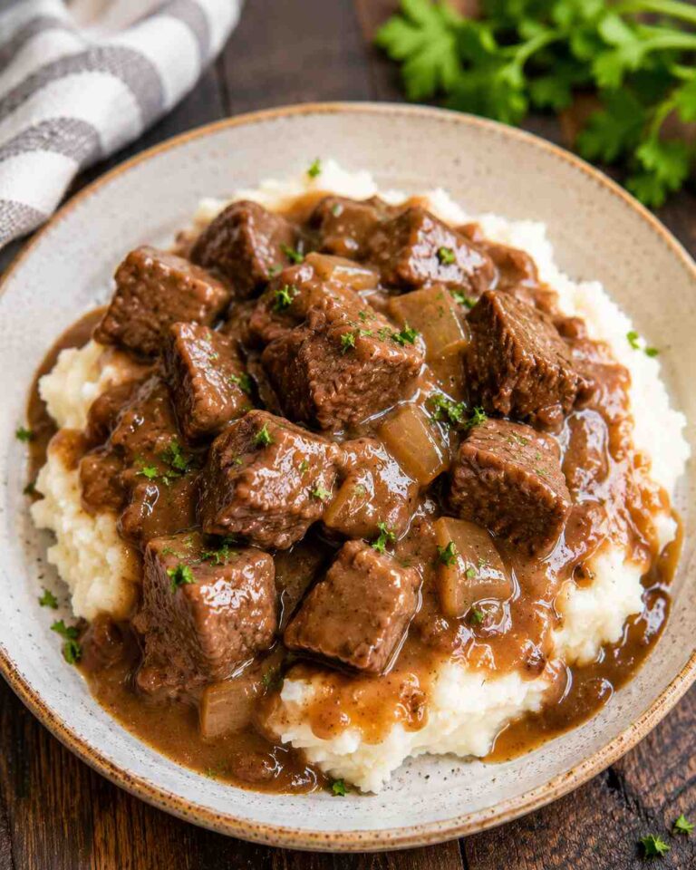 Crockpot Beef Tips and Gravy
