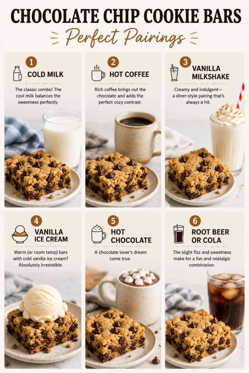 Chocolate Chip Cookie Bars From Cake Mix (Easy 5-Ingredient Dessert) 7 Chocolate chip cookie bar pairings