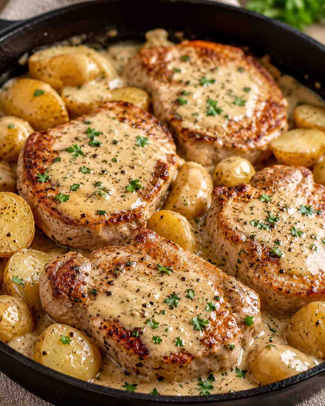 Creamy Ranch Pork Chops and Potatoes