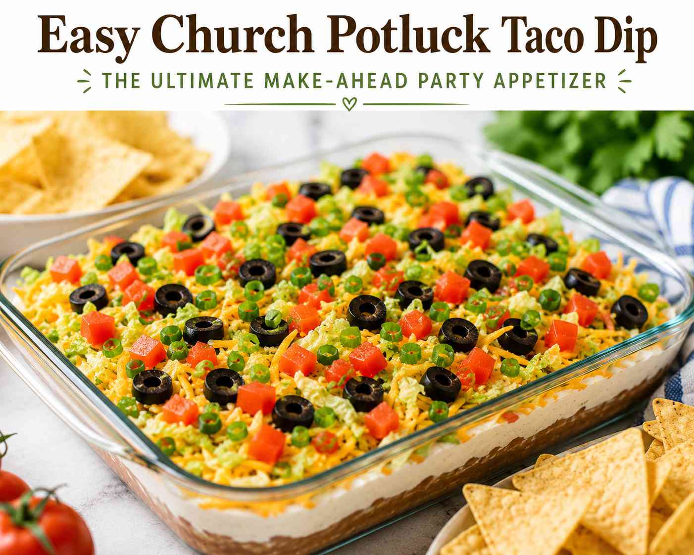 Easy Church Potluck Taco Dip - The Ultimate Make-Ahead Party Appetizer