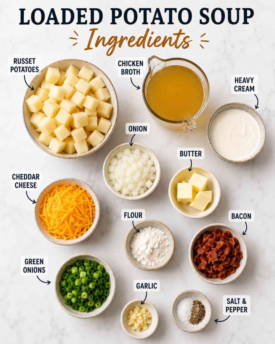 Easy Loaded Potato Soup 4 Loaded potato soup ingredients