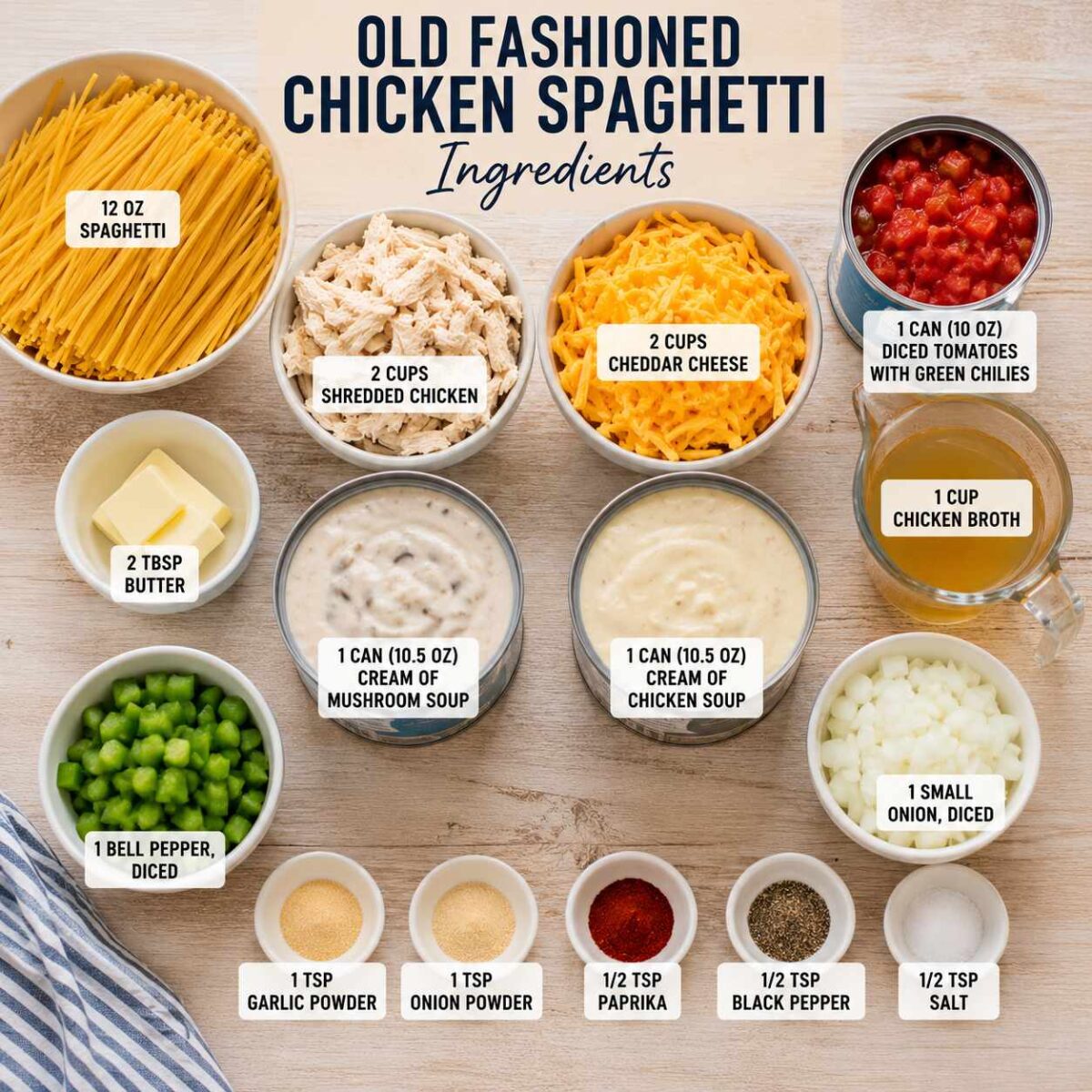 Old fashioned chicken spaghetti ingredients