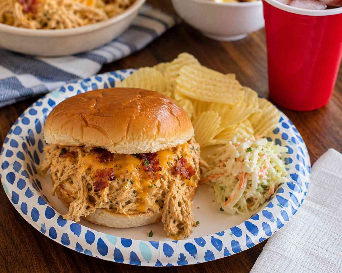 Slow Cooker Crack Chicken Sandwiche
