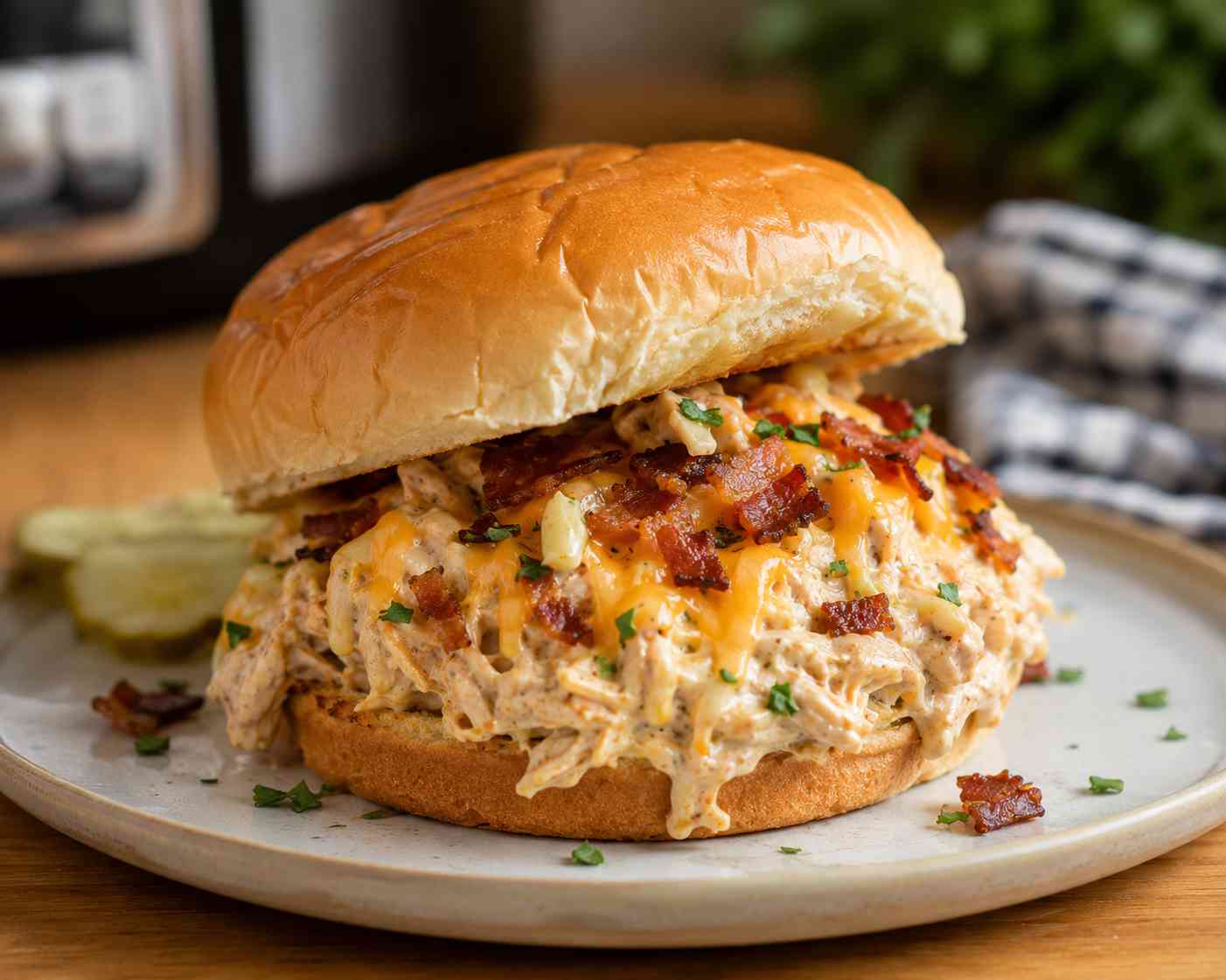 Slow Cooker Crack Chicken Sandwiches Creamy and Cheesy