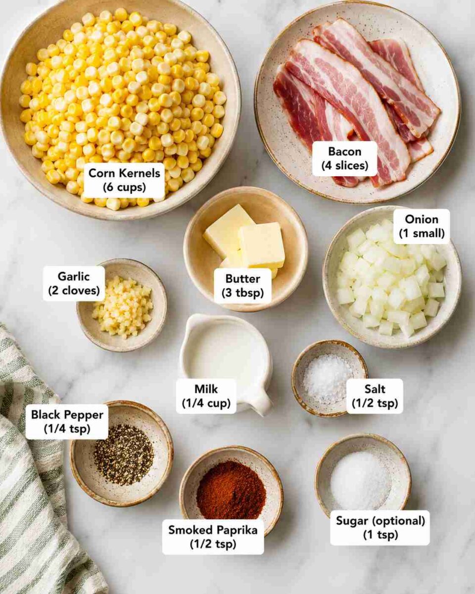 Southern Fried Corn ingredients infographic