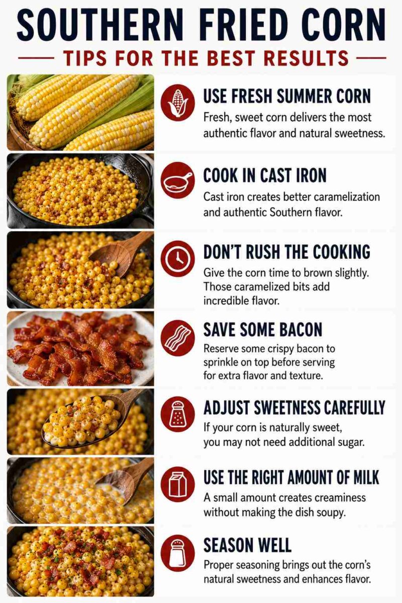 Southern Fried Corn tips infographic