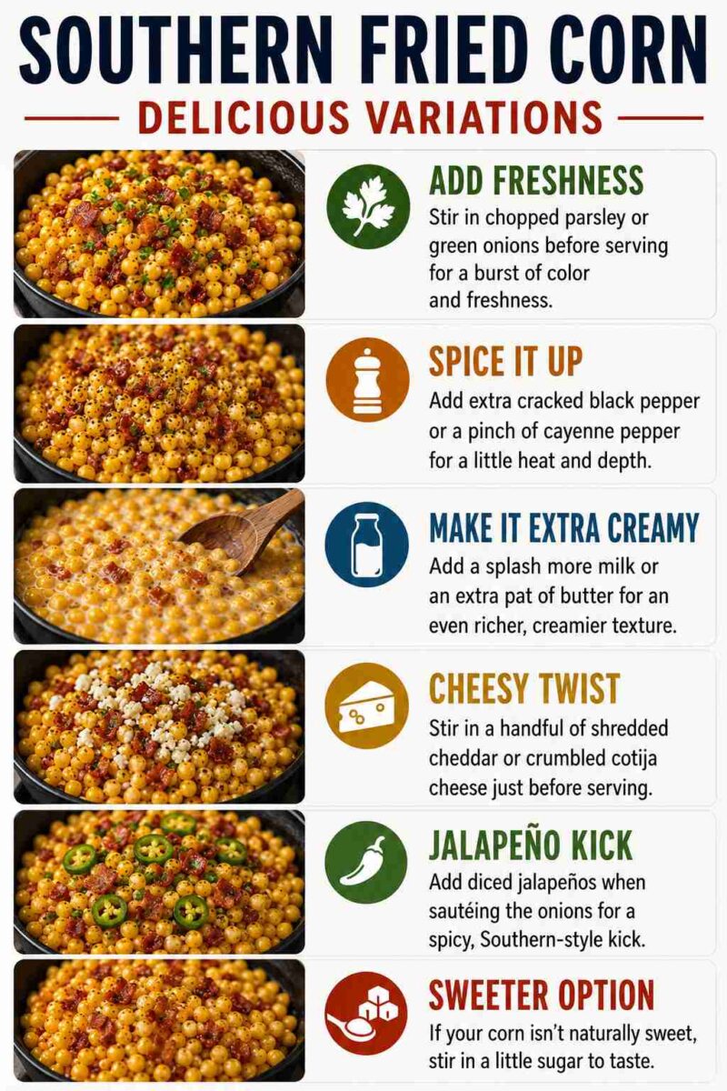 Southern Fried Corn variations infographic