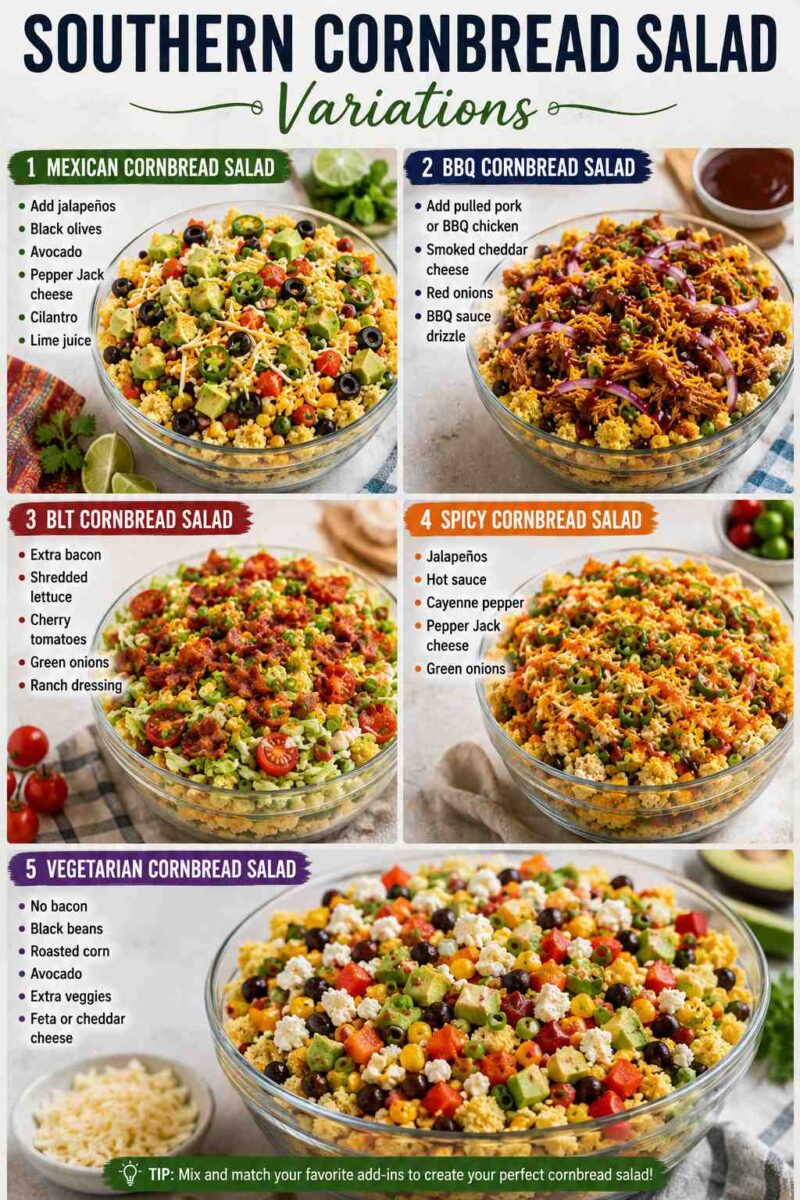 Southern cornbread salad variations