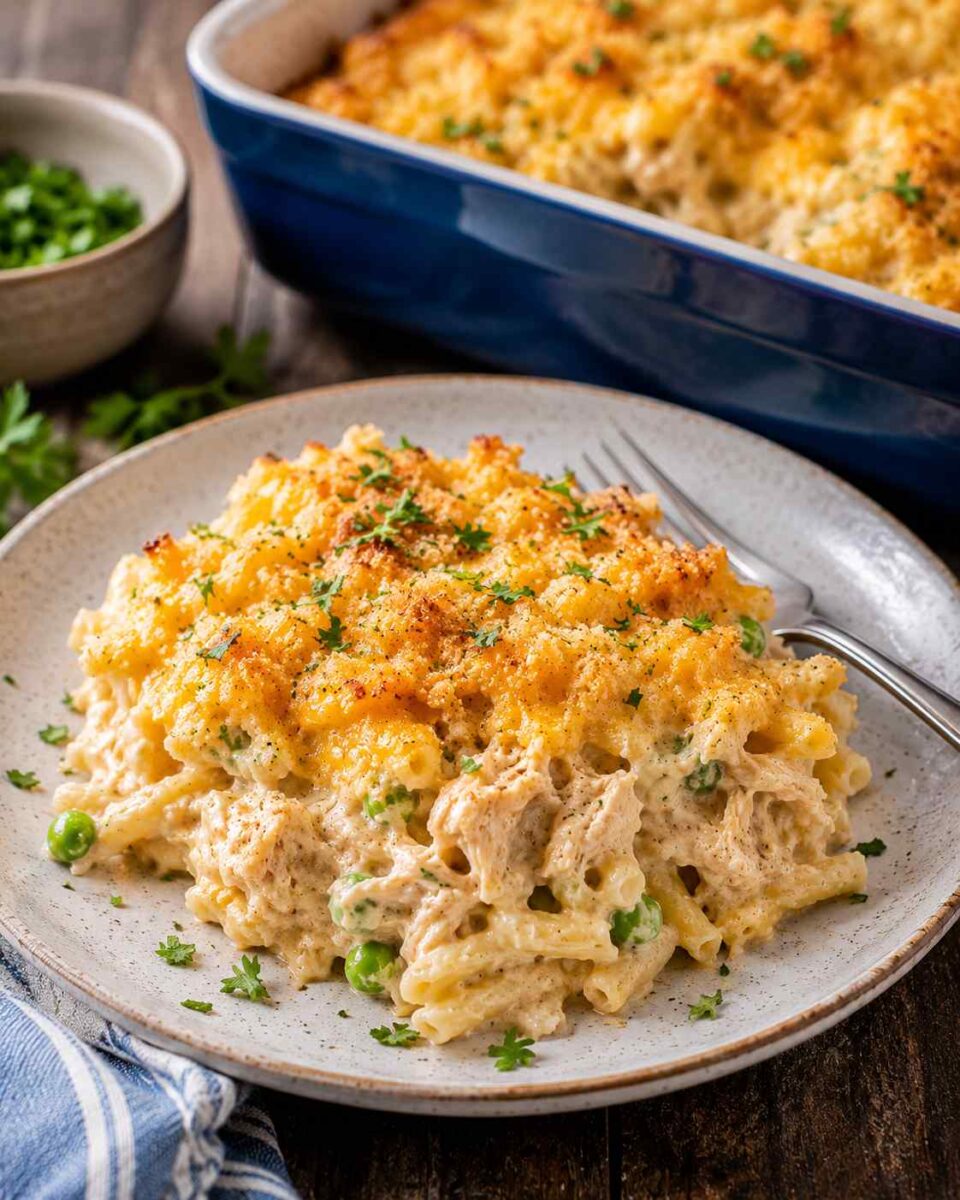 Easy Rotisserie Chicken Casserole 2 cheesy casserole