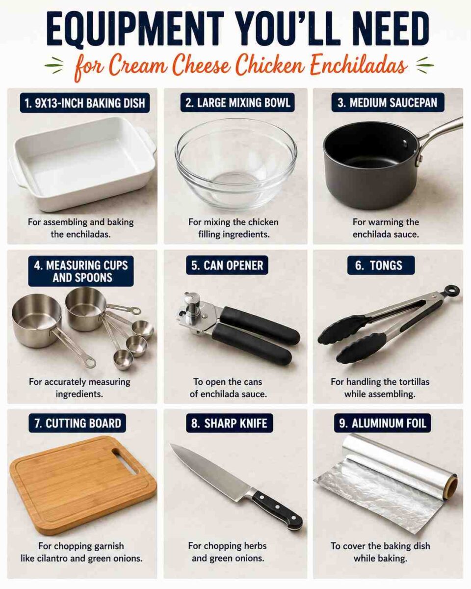 Cream Cheese Chicken Enchiladas 5 cream cheese chicken enchiladas equipment