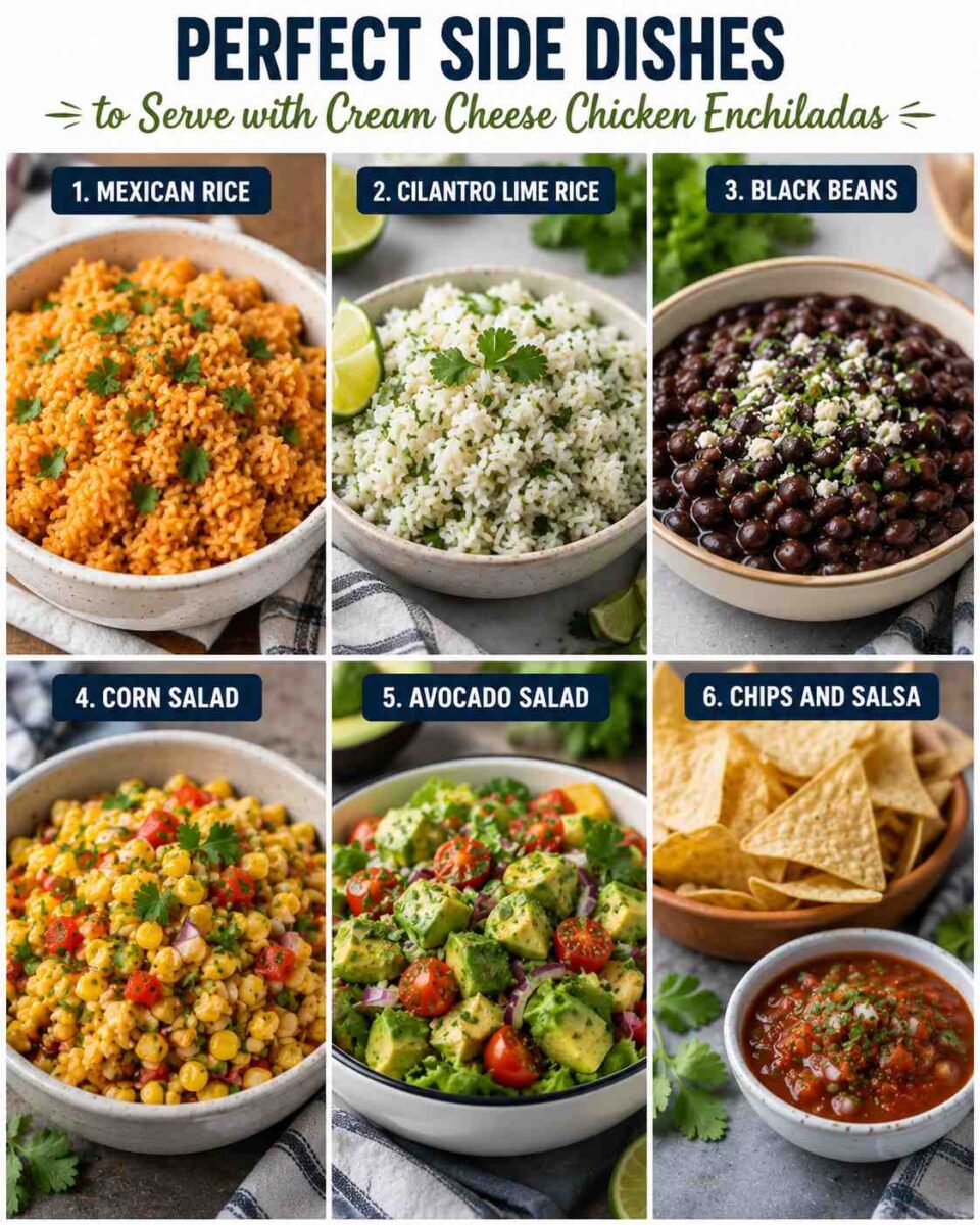 Cream Cheese Chicken Enchiladas 7 cream cheese chicken enchiladas side dishes infographic