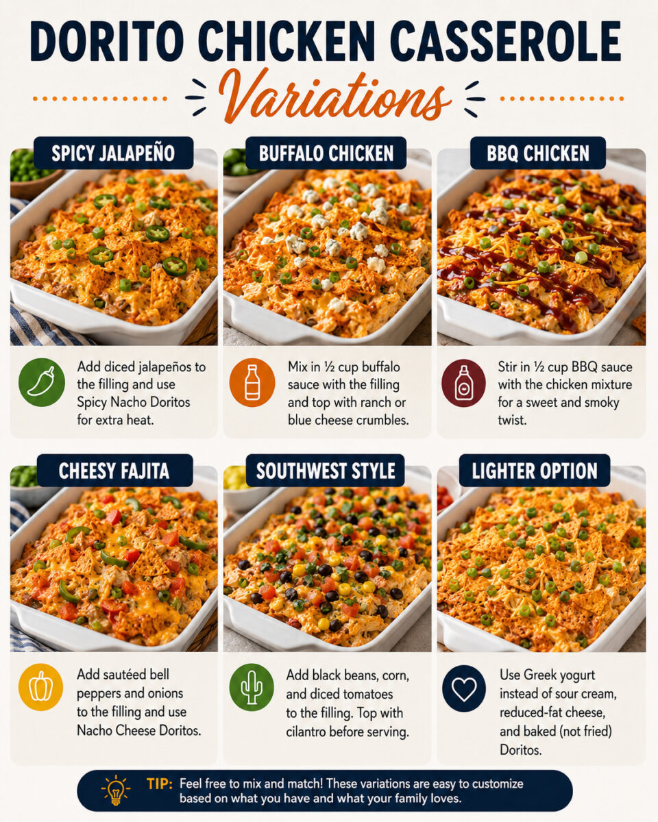 Dorito Chicken Casserole (The Ultimate Cheesy Weeknight Comfort Bake) 6 dorito chicken casserole variations