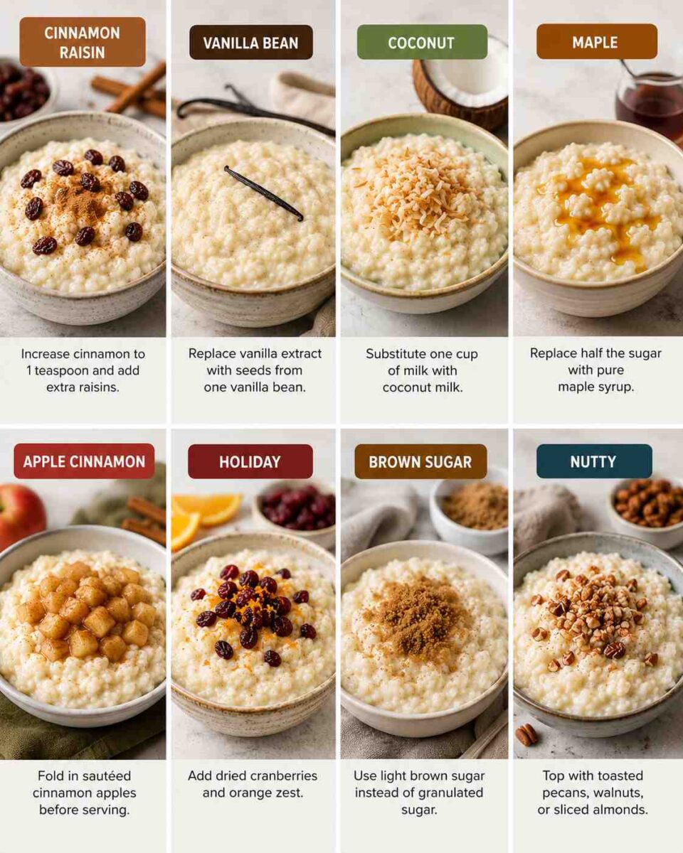 rice pudding variations infographic