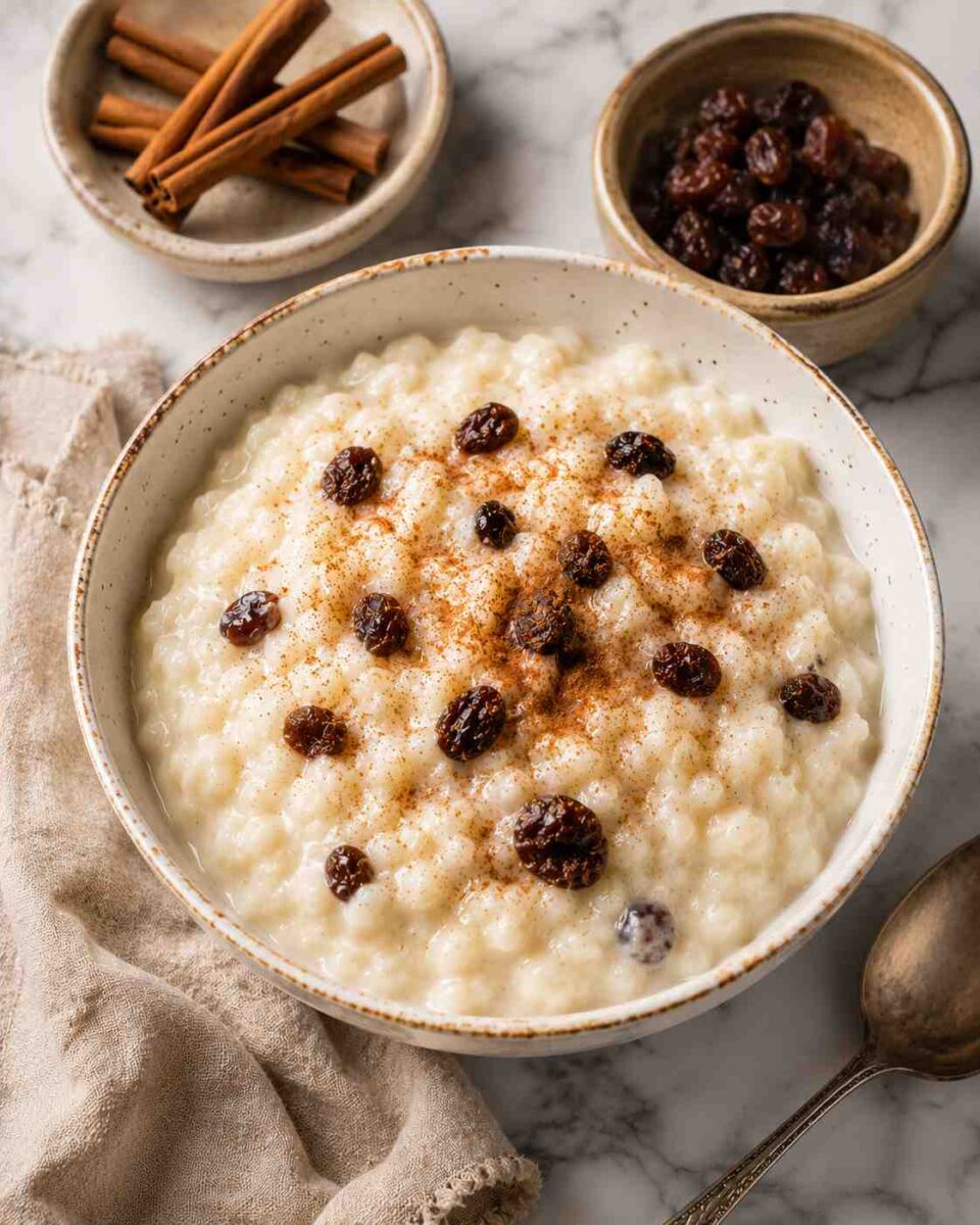 rice pudding with cinnamon