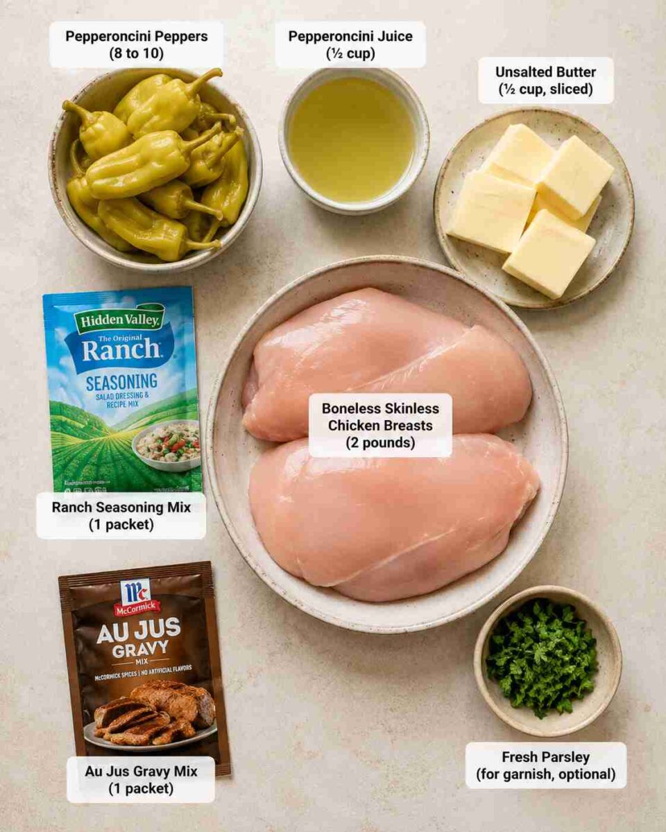 Slow Cooker Mississippi Chicken 3 slow cooker mississippi chicken ingredients inforgraphic