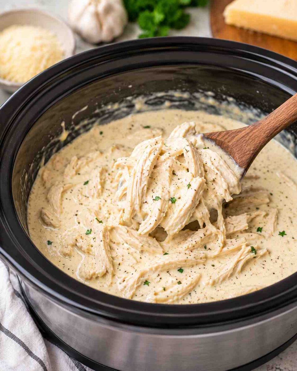 Crockpot Chicken Alfredo 9 Creamy chicken alfredo