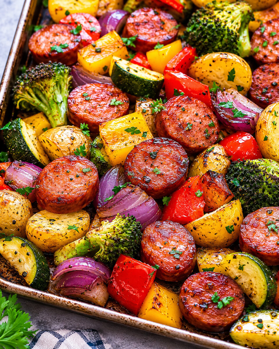 Sheet Pan Sausage and Veggies 10 Sheet Pan Sausage and Veggies