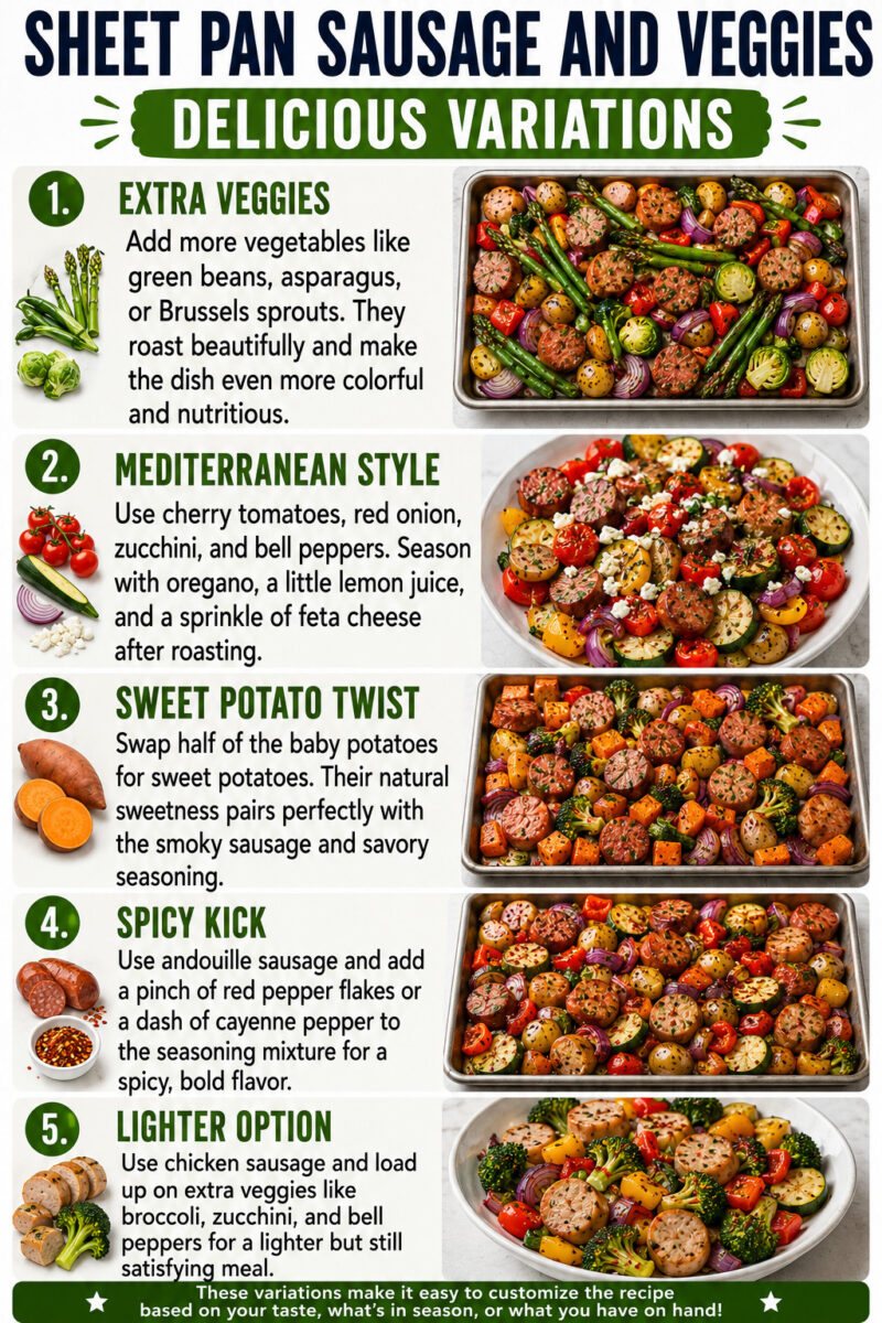 Sheet Pan Sausage and Veggies 8 Sheet Pan Sausage and Veggies variations Info