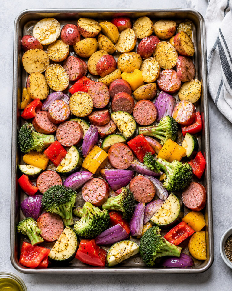 sheet pan meal with sausage