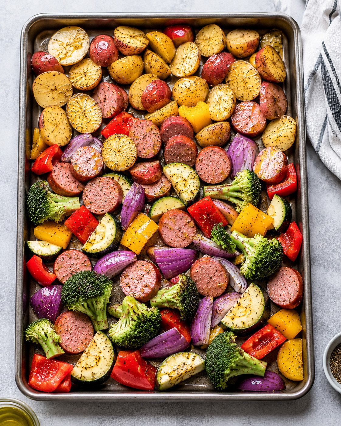 sheet pan meal with sausage